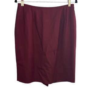 No Name 100% Wool Burgundy Pencil Skirt Size 12P